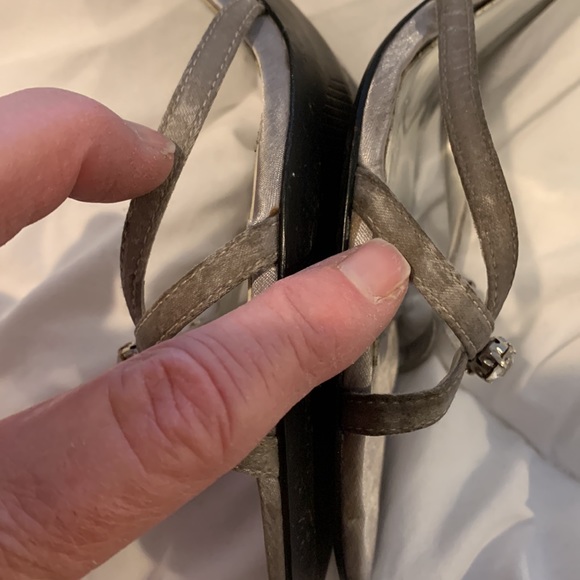 Jacqueline Ferrar Silver Open Toe Ankle Strap Evening Size 9.5 - Picture 4 of 9